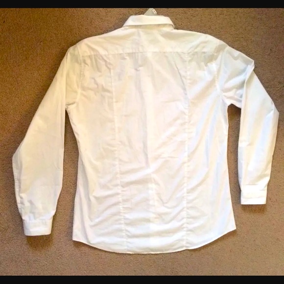 TESLA - Men's Size XL White Button Up Long Sleeve Collared Dress Shirt Logo - Picture 2 of 10